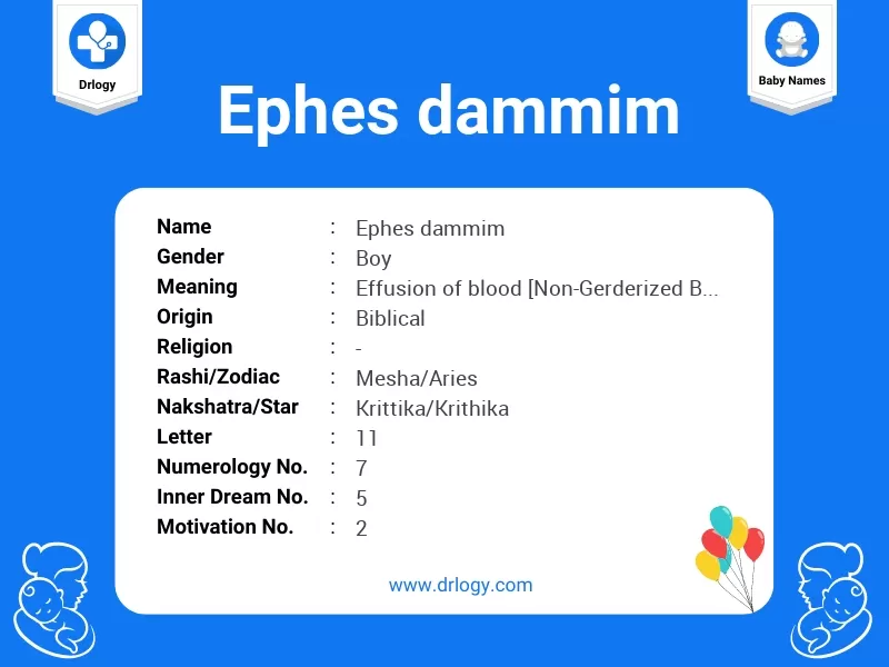 Ephes Dammim Name Meaning